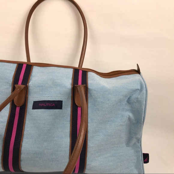Nautica Bags Nautica Chambray Blue Duffle Bag Medium Zip Top Poshmark